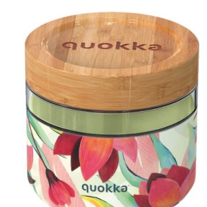 RECIPIENTE DE COMIDA QUOKKA CRISTAL 820ML CON FUNDA DELI SPRING