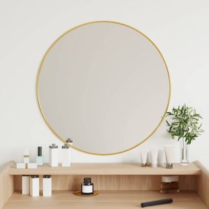Espelho de parede redondo Ø 60 cm dourado