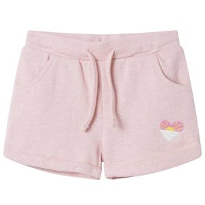 Calções de criança com cordão rosa-claro misto 140