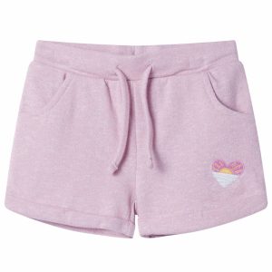 Calções de criança com cordão lilás misto 128