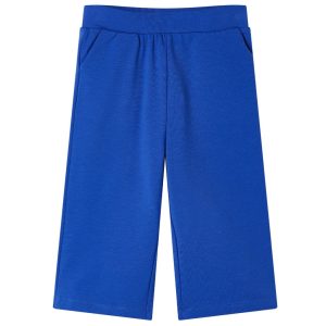 Calças de criança com pernas largas azul-cobalto 116