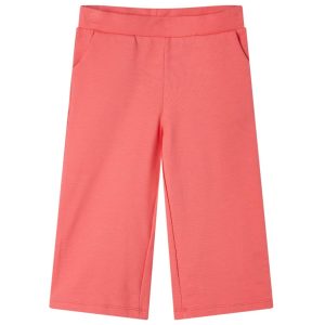 Calças de criança com pernas largas coral 140