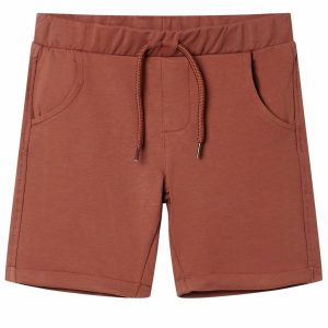 Calções de criança com cordão castanho 92