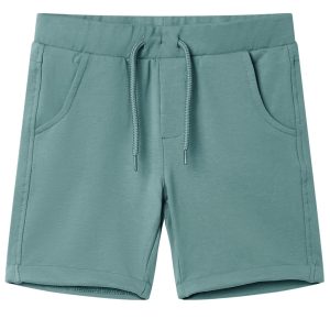 Calções de criança com cordão azul-petróleo 104
