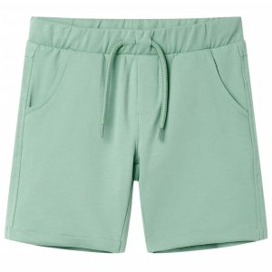 Calções de criança com cordão cor caqui-claro 140