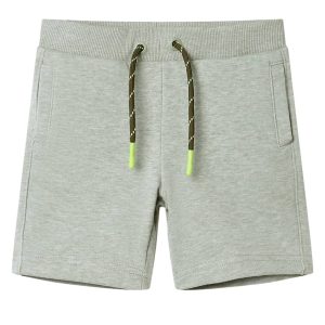 Calções de criança com cordão caqui-claro mesclado 92