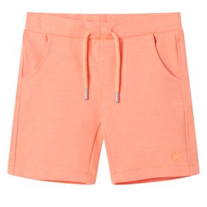 Calções de criança com cordão laranja néon 92