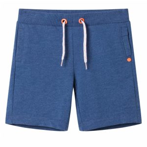 Calções de criança com cordão azul-escuro mesclado 104