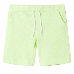 Calções de criança com cordão amarelo néon 128