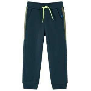 Calças de fato de treino com cordão para criança verde-musgo 104