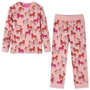 Pijama de manga comprida para criança rosa-claro 104
