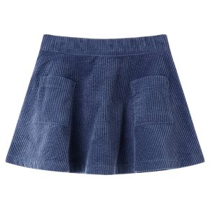 Saia para criança com bolsos bombazina cor azul-marinho 104