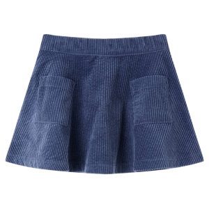 Saia para criança com bolsos bombazina cor azul-marinho 128