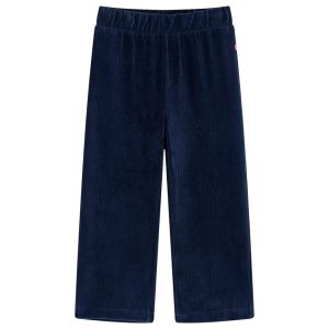 Calças para crianças bombazina azul-marinho 128