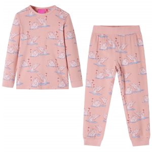 Pijama de manga comprida para criança rosa-claro 140