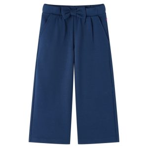 Calças de criança com pernas largas azul-marinho 116