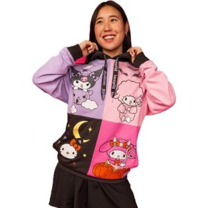 SUDADERA UNISEX CON CAPUCHA KUROMI Y MY MELODY XL