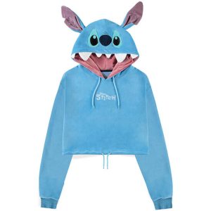 SUDADERA CROP TOP STITCH CON PARCHES DE FIELTRO L