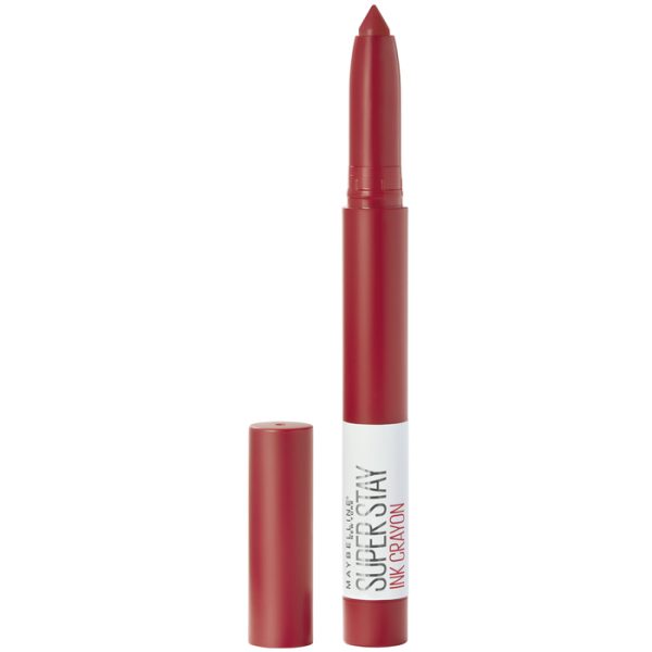 Maybelline Pintalabios Mate Larga Duración - Superstay Ink Crayon Tono 45 Hustle In Heels Color Rojo