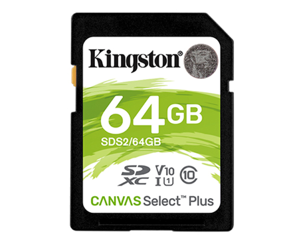 SECURE DIGITAL HC 64 GB CANVAS SELECT PLUS CLASE10 KINGSTON