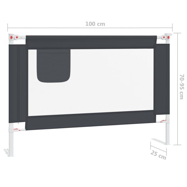 Barra segurança p/ cama infantil tecido 100x25 cm cinza-escuro - Image 8