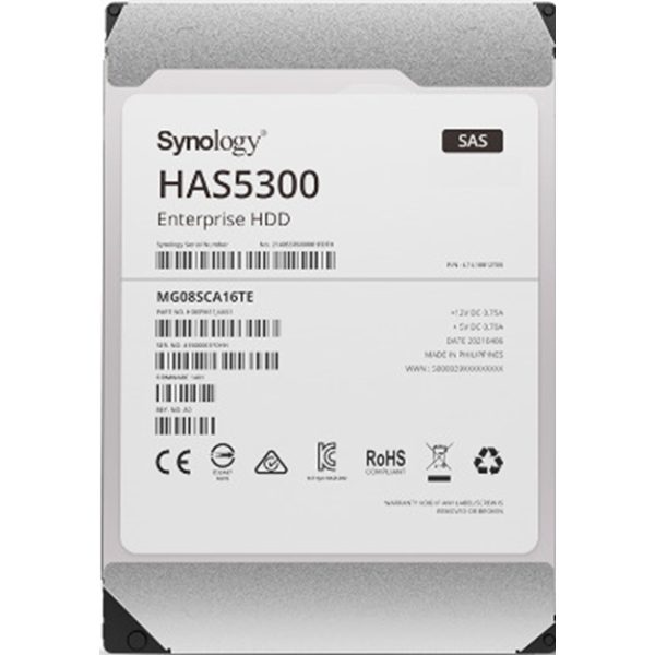 Disco duro interno hdd synology has5300 - 8t 8tb 3.5pulgadas 256mb 7200rpm sas 12gb - s