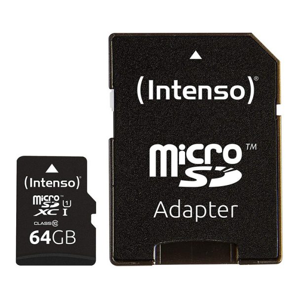 Tarjeta de memoria micro sd intenso 64gb uhs - i cl10 pro + adaptador sd