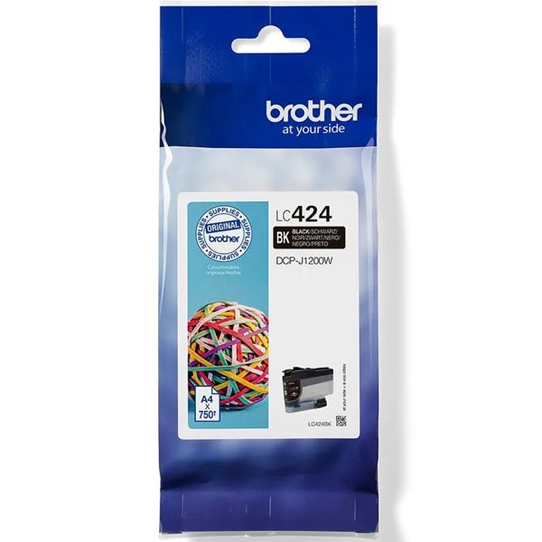 Cartucho tinta brother lc424bk negro 750 paginas