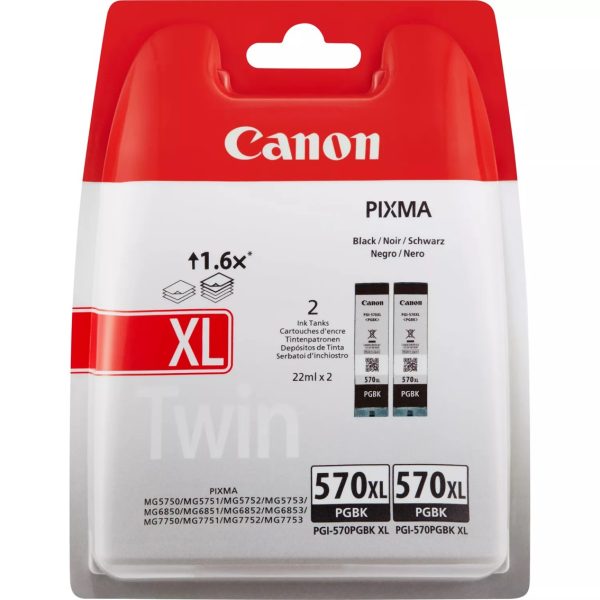 Pack cartucho tinta canon pgi - 570xl negro 2 uds