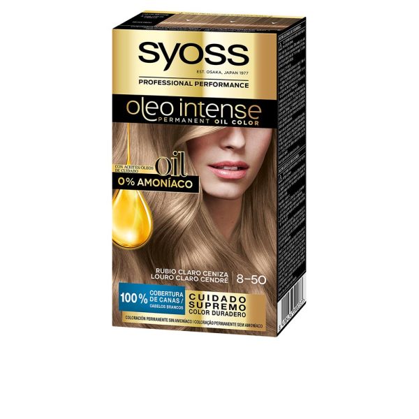 OLEO INTENSE cor de cabelo sem amônia #8.50-cinza loiro 5 un.