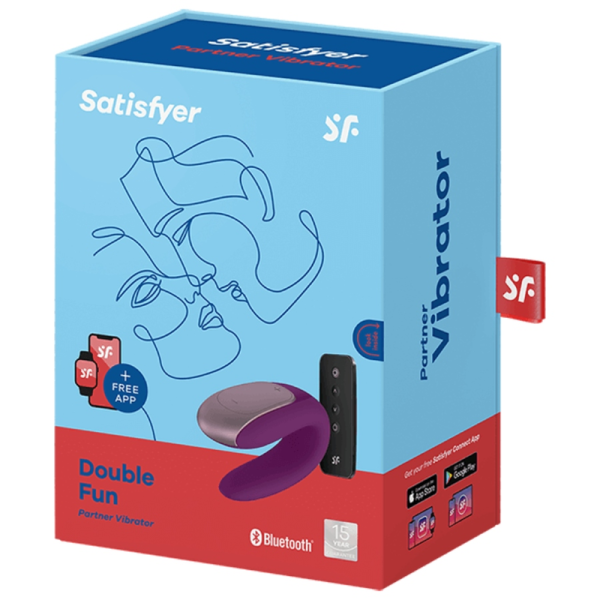SATISFYER DOUBLE FUN PARTNER VIBRATOR - ROXO - Image 6
