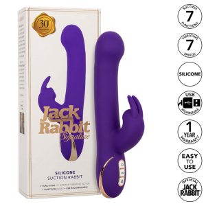 CALEXOTICS - JACK RABBIT VIBRADOR E ESTIMULADOR 7 VIBRAÃÃES E MODO DE SUCÃÃES AZUL
