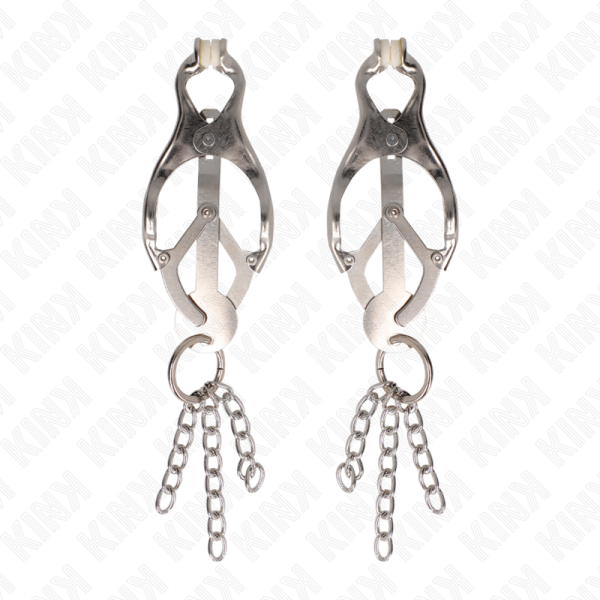 KINK - PINÃAS DE TREVO JAPONÃS COM PEQUENAS CORRENTES PRATA - Image 2