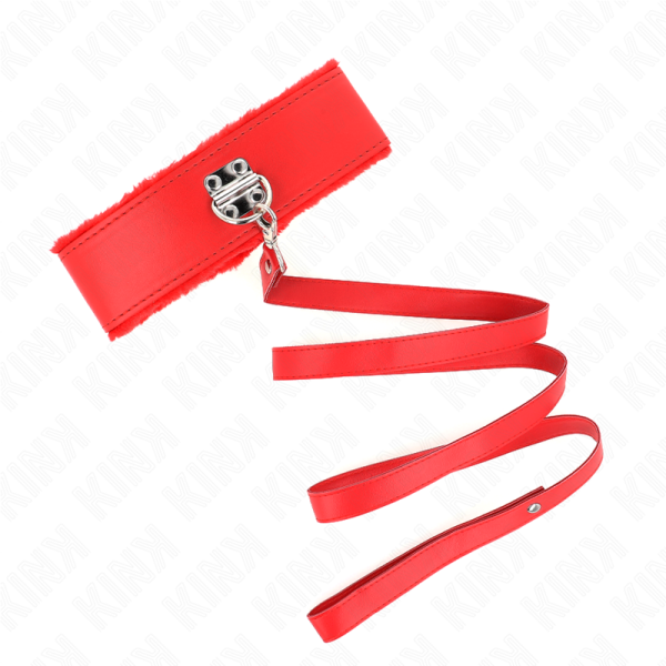 KINK - COLAR COM TRELA 116 CM COM PREGOS PRATA MODELO 4 VERMELHO AJUSTÃVEL 40-48 CM X 6 CM - Image 4