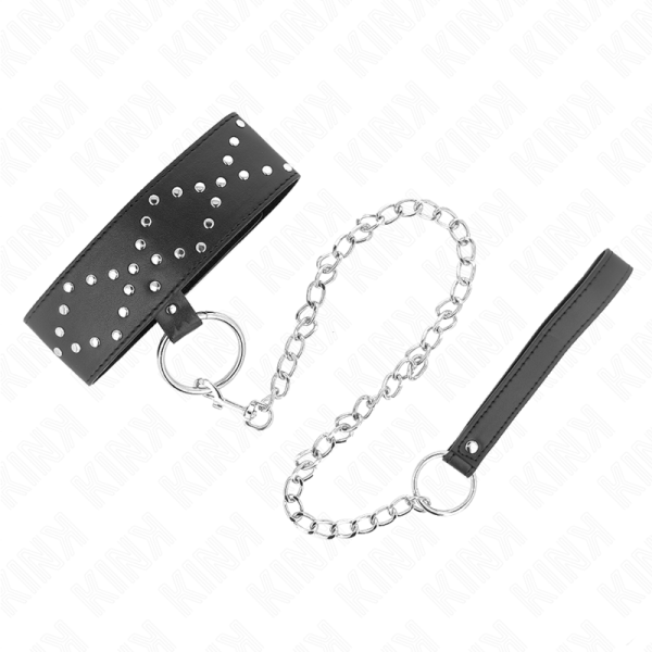 KINK - COLAR 65 CM COM TRELA COM PREGOS PRATA MODELO 3 AJUSTÃVEL 36-43 CM X 5 CM - Image 2