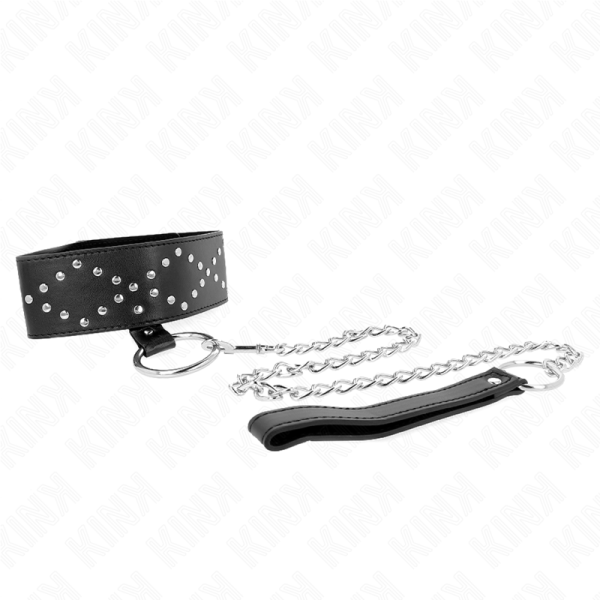 KINK - COLAR 65 CM COM TRELA COM PREGOS PRATA MODELO 3 AJUSTÃVEL 36-43 CM X 5 CM - Image 4
