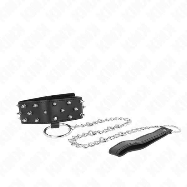 KINK - COLAR COM TRELA 65 CM COM PREGOS PRATA MODELO 5 AJUSTÃVEL 36-43 CM X 5 CM - Image 4