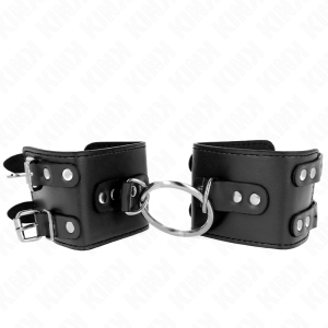 KINK - PUNHOS FIXOS COM ANEL E PRETOS AJUSTÃVEIS PRETOS 17-22 CM X 6,5 CM