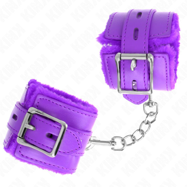 KINK - PULSO FORRO DE PELE COM FUROS QUADRADOS ROXO E CINTO ROXO AJUSTÃVEL 17-29 CM X 6 CM - Image 2