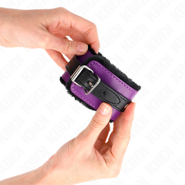 KINK - PULSO PREMIUM FORRO DE PELE PRETO COM CINTO ROXO / PRETO AJUSTÃVEL 17-29 CM X 6 CM - Image 3