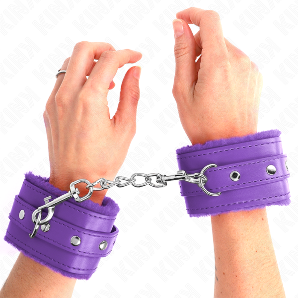 KINK - PULSO FORRO DE PELE PREMIUM ROXO COM CINTO ROXO AJUSTÃVEL 17-29 CM X 6 CM - Image 4