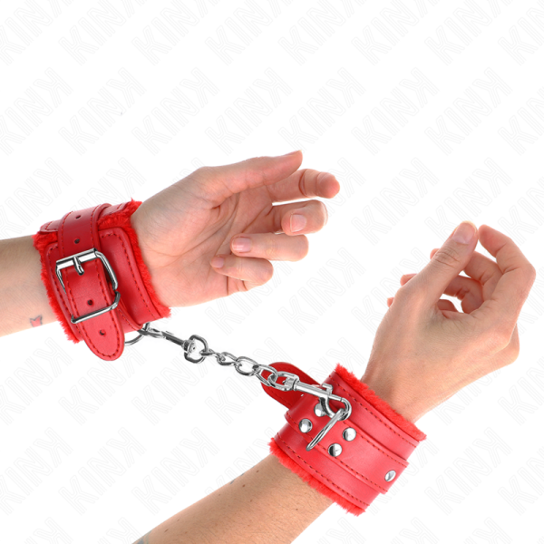 KINK - PULSO FORRO DE PELE VERMELHO COM CINTO VERMELHO AJUSTÃVEL 17-29 CM X 6 CM - Image 3