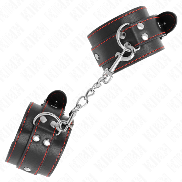 KINK - PUNHOS PRETOS COM FORRO VERMELHO AJUSTÃVEIS 20-28 CM X 5,5 CM - Image 2