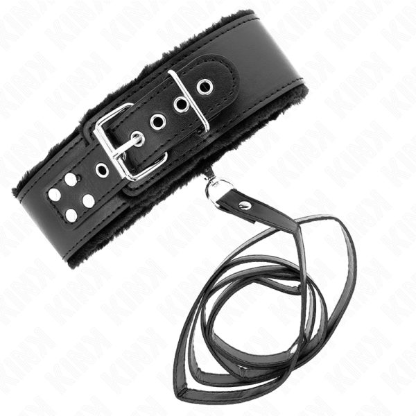 KINK - COLAR COM TRELA 116 CM COM PREGOS PRATA MODELO 4 PRETO AJUSTÃVEL 40-48 CM X 6 CM - Image 4