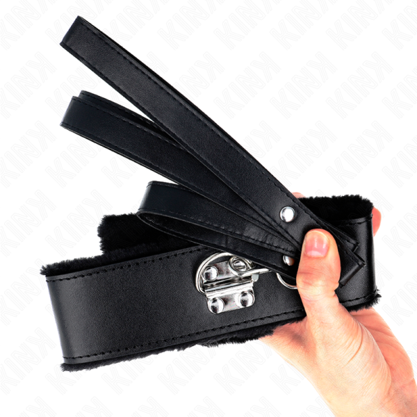 KINK - COLAR COM TRELA 116 CM COM PREGOS PRATA MODELO 4 PRETO AJUSTÃVEL 40-48 CM X 6 CM - Image 5