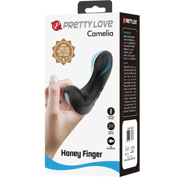 PRETTY LOVE - VIBRADOR DE DEDO CAMELIA 7 VIBRAÃÃES PRETO - Image 8