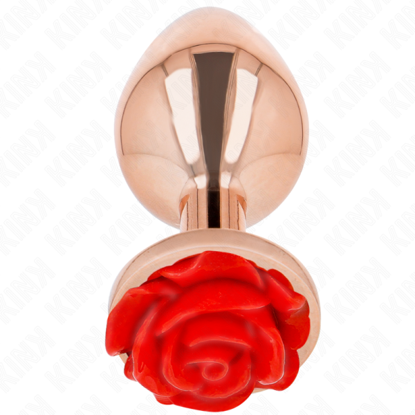 KINK - PLUG ANAL ROSA OURO COM ROSA VERMELHA L - Image 2