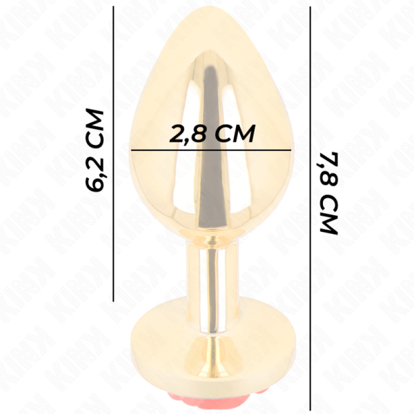 KINK - PLUG ANAL OURO ROSA VERMELHO TAMANHO S - Image 4