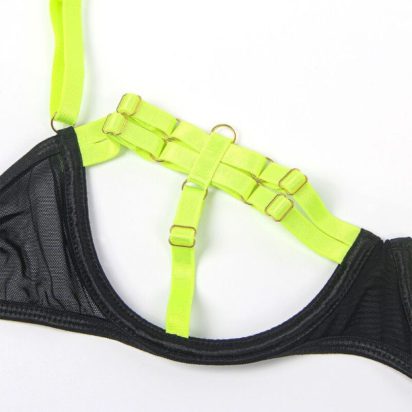 SUBBLIME - 955281 CONJUNTO DE SUTIÃ COM COLAR E DETALHES NAS PERNAS VERDE FLUORESCENTE L/XL - Image 8