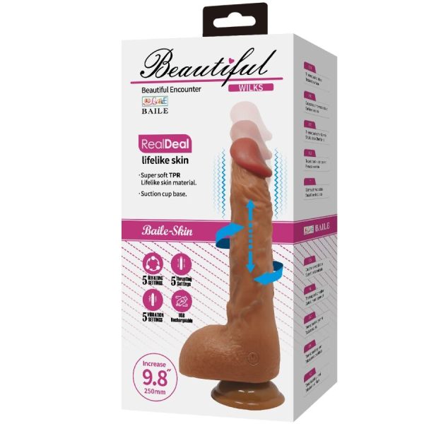 BAILE - BEAUTIFUL WILKS 5 CONFIGURAÃÃES VIBRADOR REALISTA 25 CM MULATO - Image 6